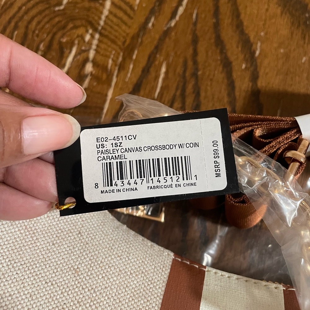 Bebe Tan and White caramel Women's Bag crossbody coin pouch - Picture 8 of 10